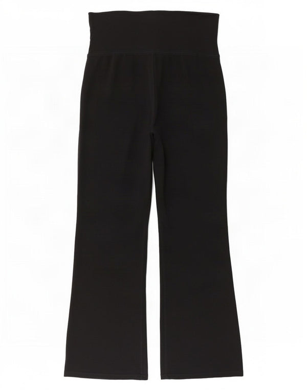 Leggings a gamba larga da donna Marks & Spencer UK 16 Large W32 L28 Cotone nero