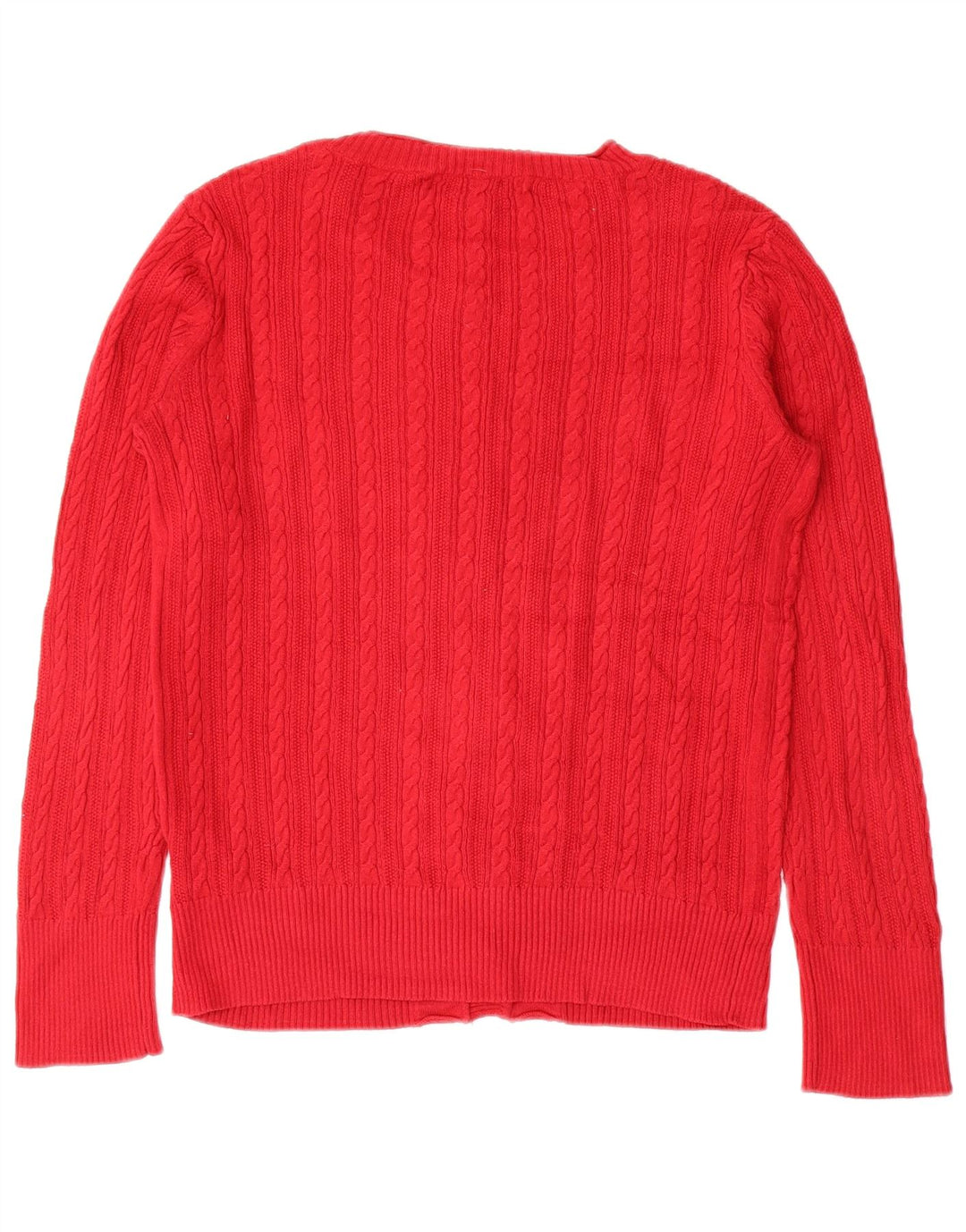 Maglione cardigan da donna EDDIE BAUER UK 10 piccolo cotone rosso