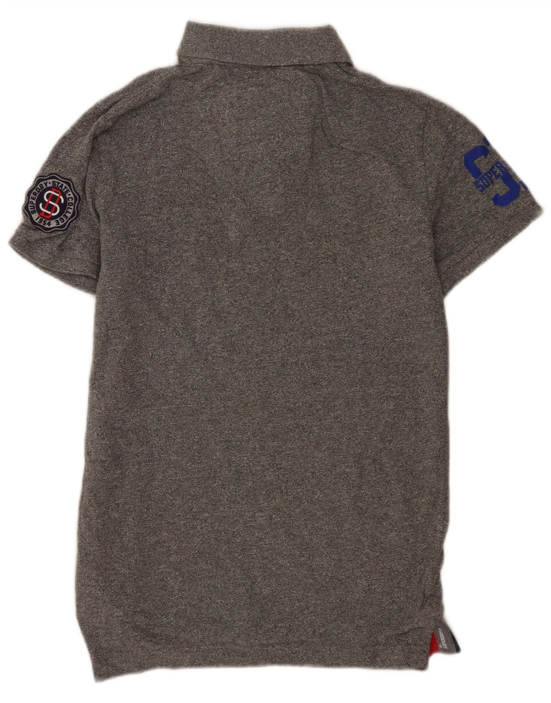 Polo grafica da uomo Superdry in cotone grigio medio