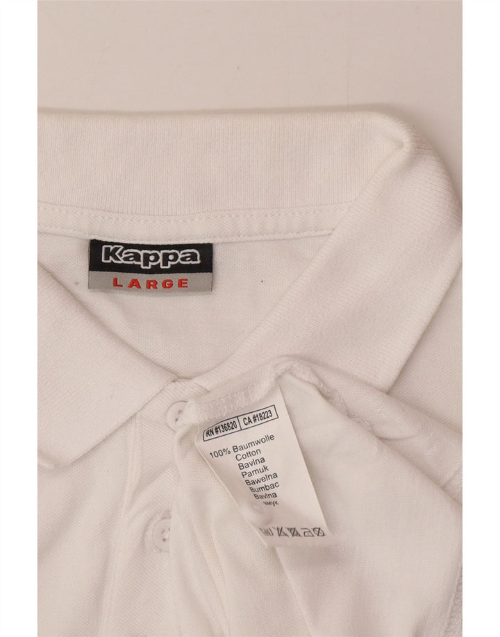 Polo Kappa Uomo Large Bianca In Cotone