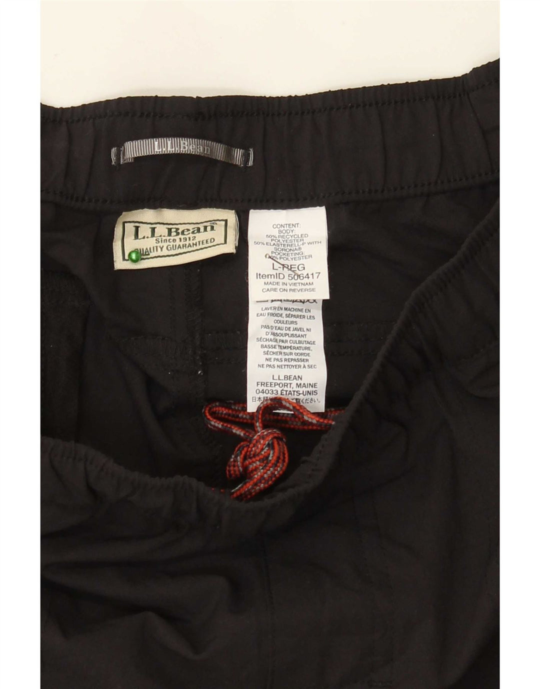 Pantaloni da tuta da uomo L.L.Bean grandi in poliestere nero