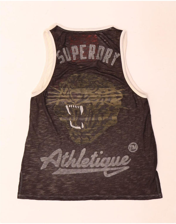 Canottiera grafica da donna Superdry UK 10 Small Poliestere color block grigio