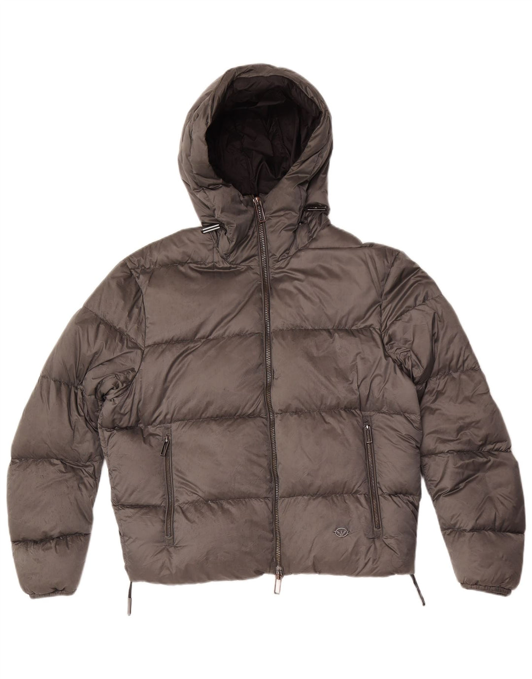 Giubbotto Imbottito Con Cappuccio Emporio Armani Uomo IT 50 Grigio Medio Poliammide