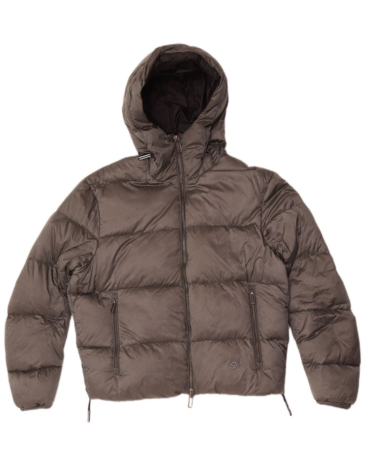 Giubbotto Imbottito Con Cappuccio Emporio Armani Uomo IT 50 Grigio Medio Poliammide