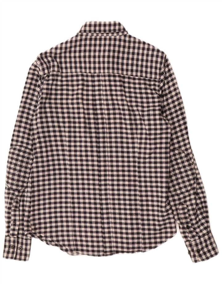 Camicia Zara da uomo in flanella a quadretti nera media