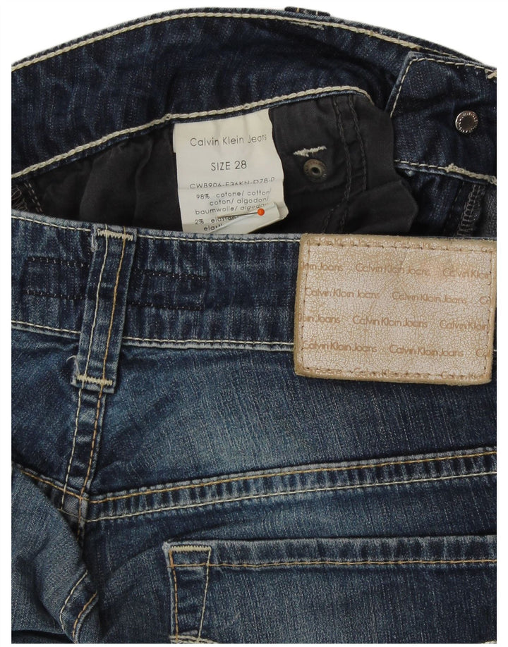 CALVIN KLEIN Pantaloncini di jeans da donna W28 cotone blu navy medio