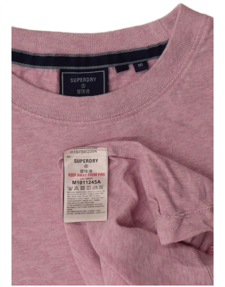 T-shirt da uomo SUPERDRY Top in cotone rosa medio