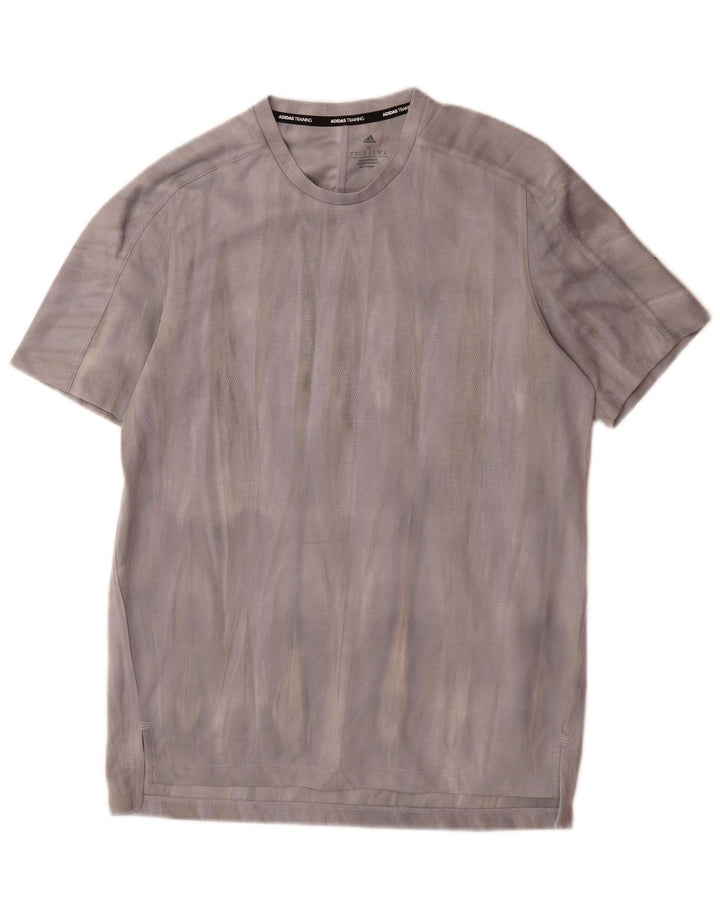 T-shirt grafica Adidas da uomo Aeroready Top piccola in poliestere tie-dye grigio