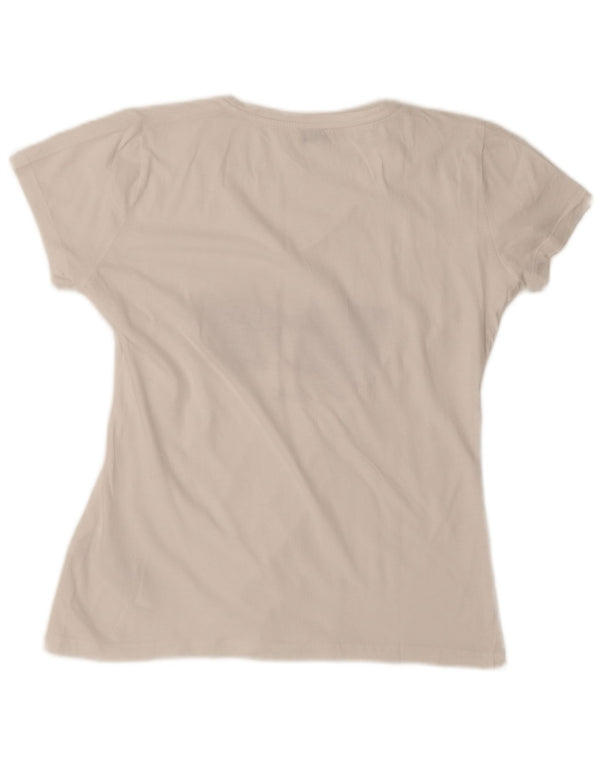 T-shirt grafica da donna Liu Jo Top UK 16 grande cotone bianco