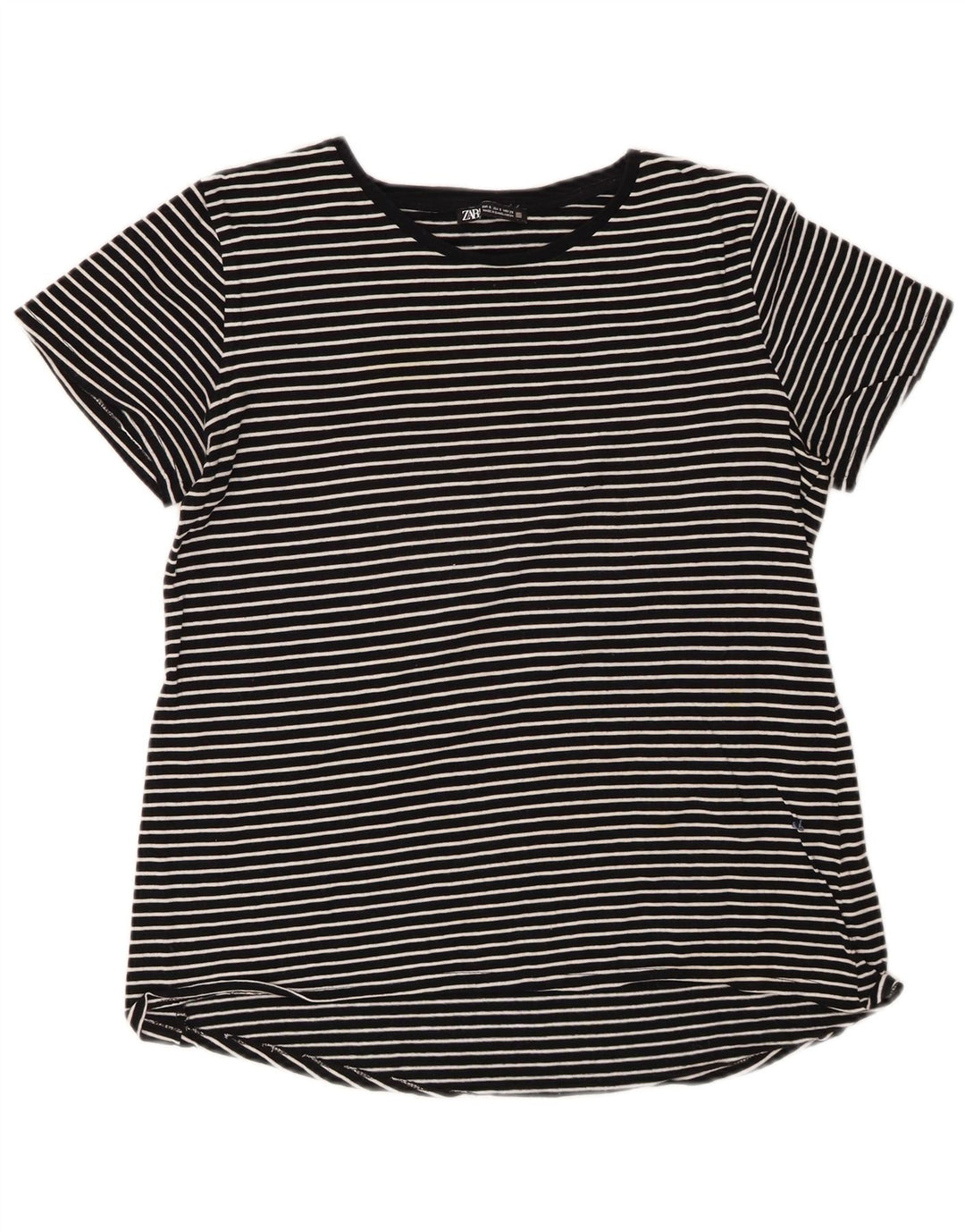 T-shirt Zara da donna Top UK 10 piccola a righe nere