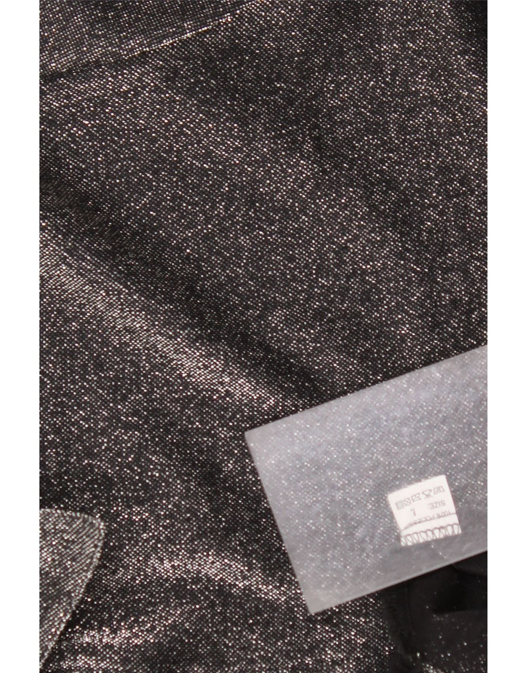 Camicetta camicia oversize da donna VINTAGE UK 16 grande poliestere chiazzato nero