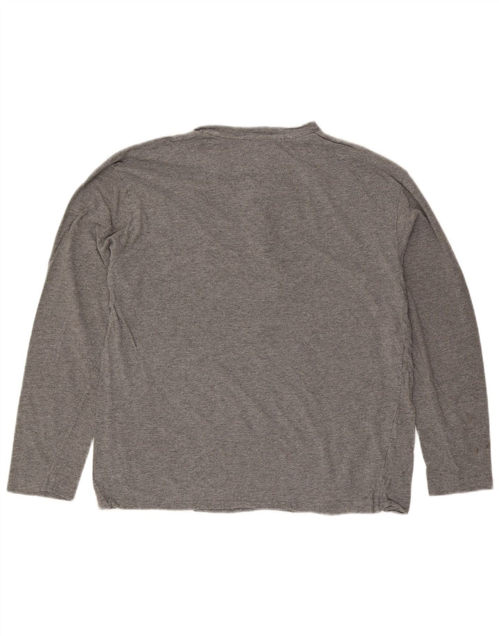 Top IZOD da uomo a maniche lunghe in cotone grigio grande