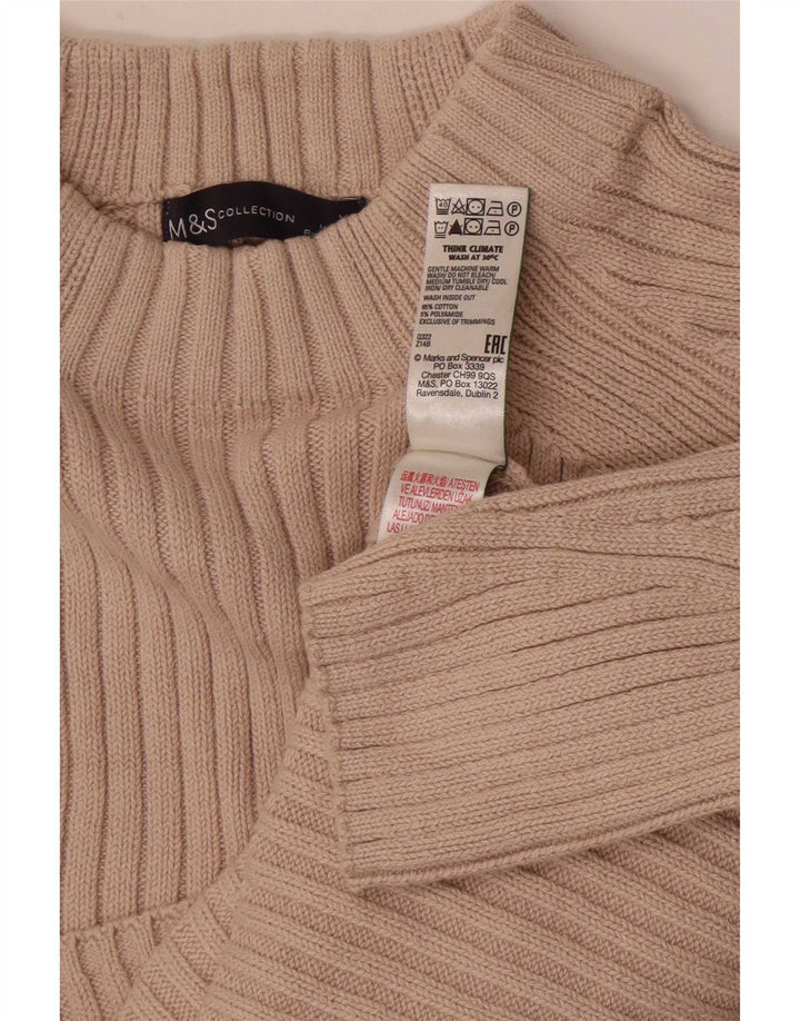 Maglione maglione collo alto da donna Marks & Spencer XS cotone beige