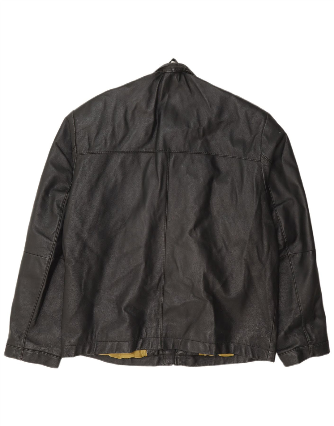 Pierre Cardin Giubbotto bomber in pelle da uomo UK 40 Large Nero