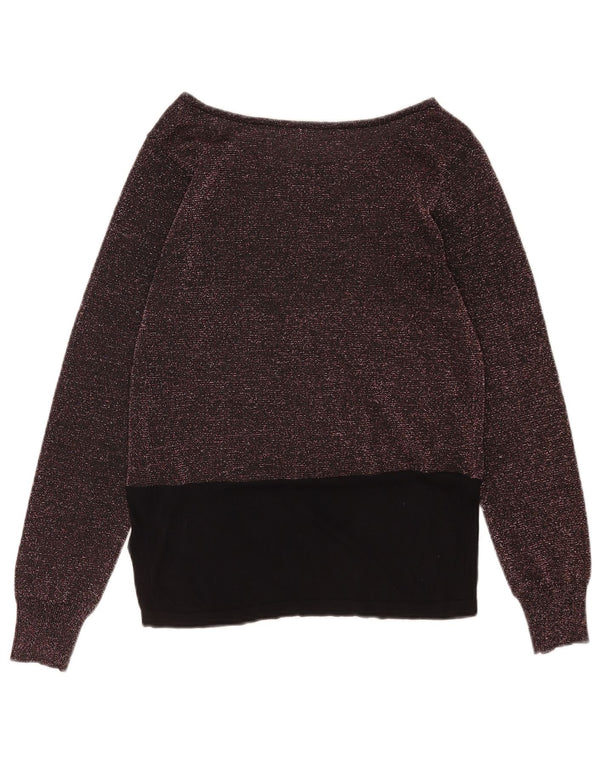 Maglione maglione con scollo a barca da donna Marks & Spencer UK 12 Borgogna medio