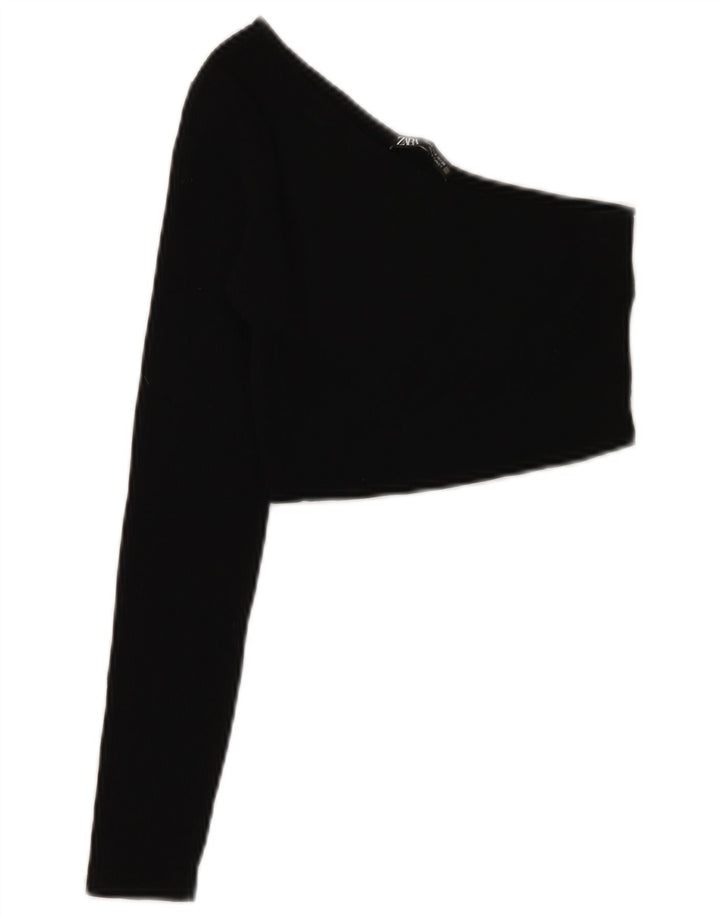 Top corto monospalla da donna Zara UK 8 piccolo nero