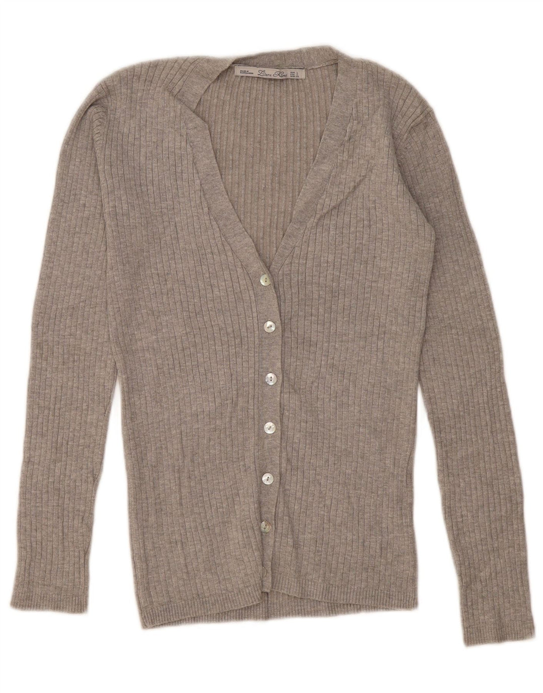 Maglione cardigan da donna Zara UK 14 grande grigio