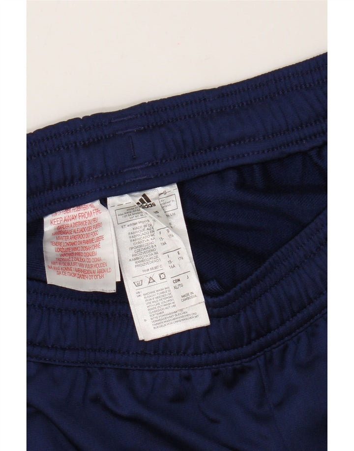 Pantaloni della tuta da ragazzo Adidas 15-16 anni in poliestere blu navy