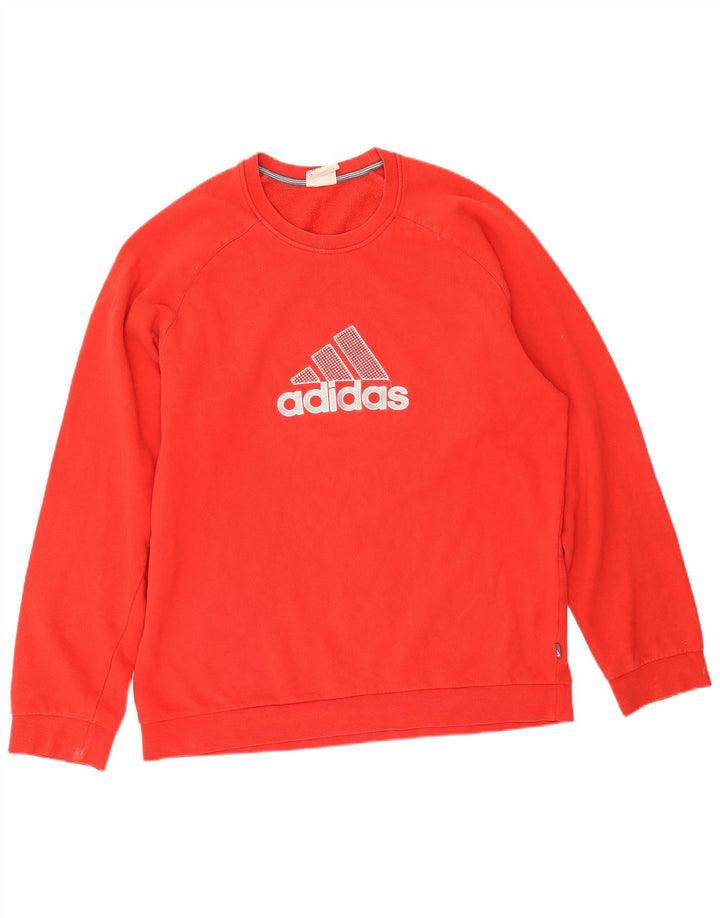Felpa grafica da uomo Adidas Jumper XL rosso cotone