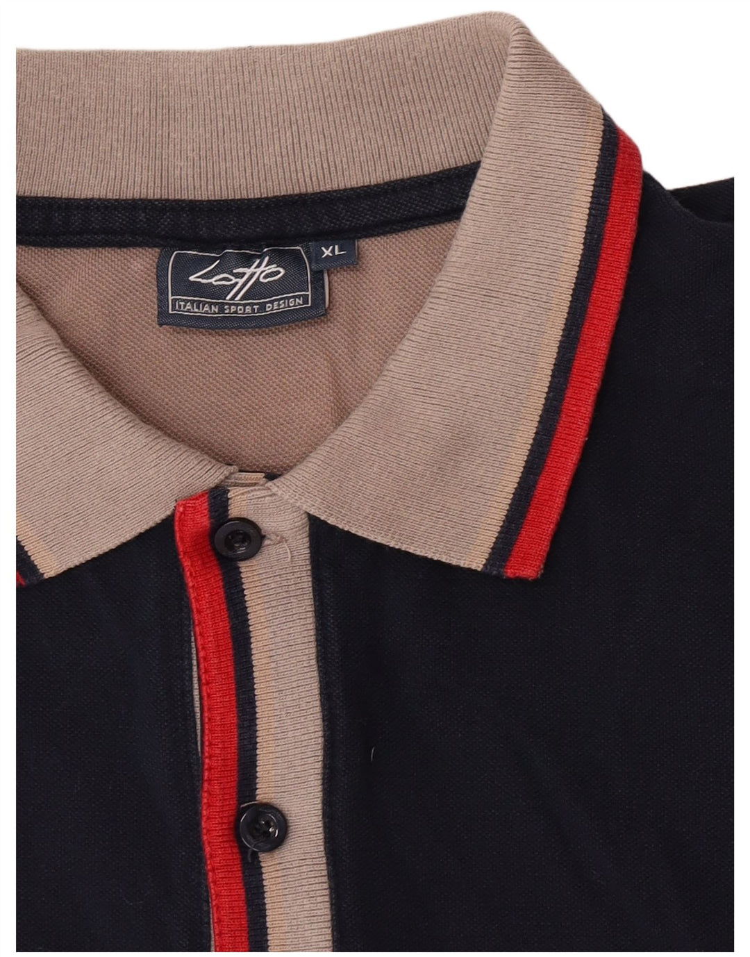 Polo da uomo Lotto XL a righe blu navy