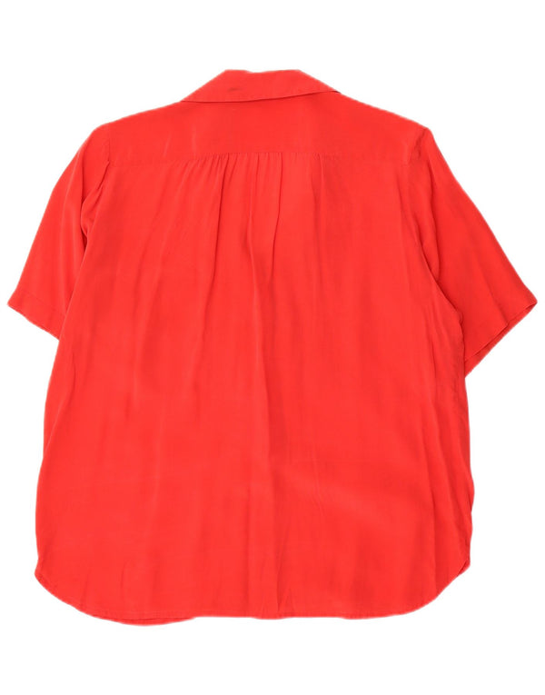Camicetta vintage da donna a maniche corte UK 16 grande rossa