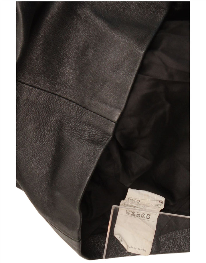 Giacca blazer in pelle da donna a 2 bottoni SISLEY IT 44 media pelle nera