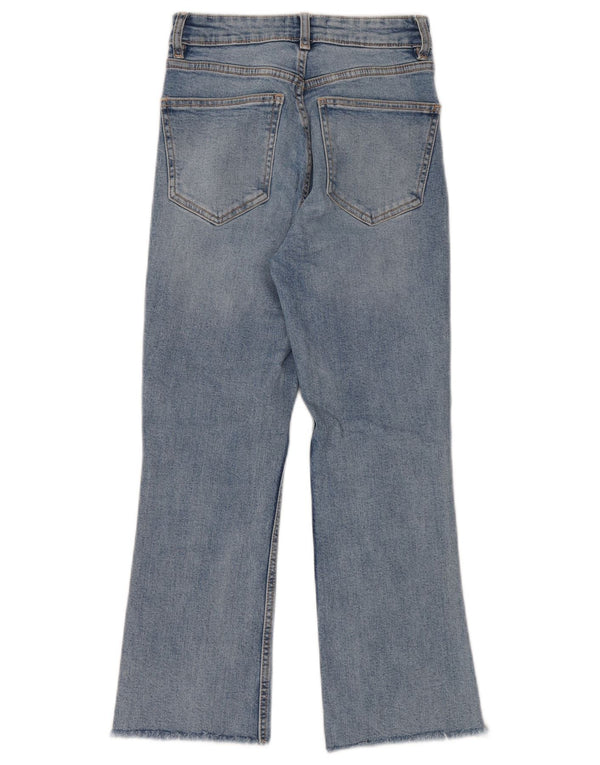Jeans corti da donna Zara a vita alta con taglio bootcut EU 36 XS W26 L24 Blu