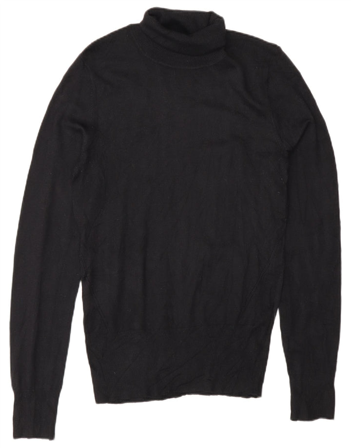 Maglione maglione a collo alto da donna Oasis UK 10 piccolo in viscosa nera