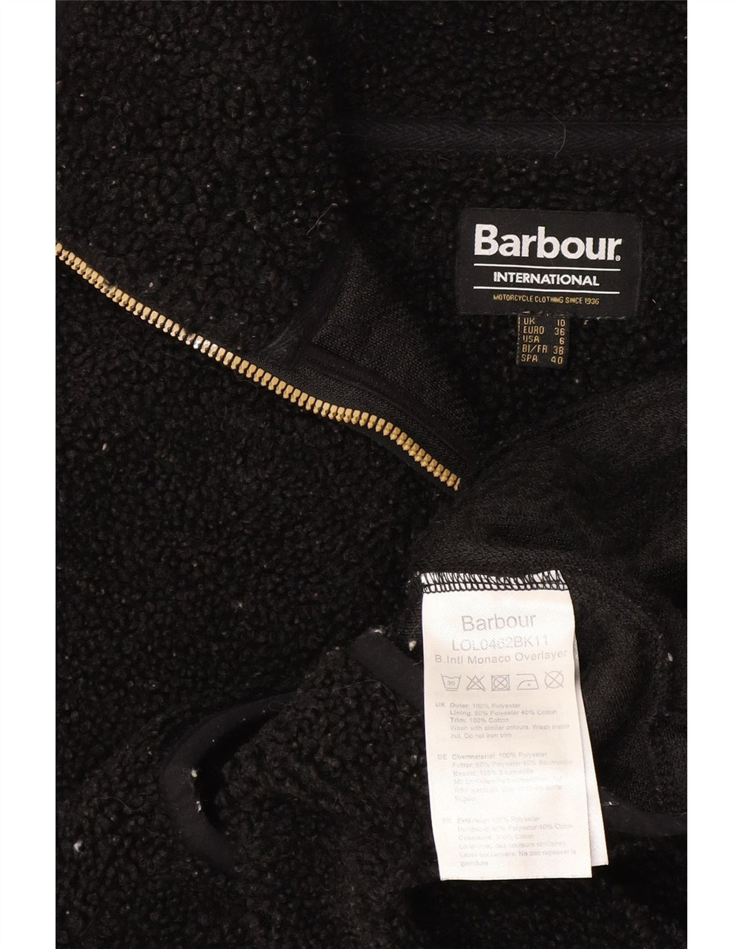 Giacca in pile oversize da donna Barbour UK 10 Small Poliestere nero
