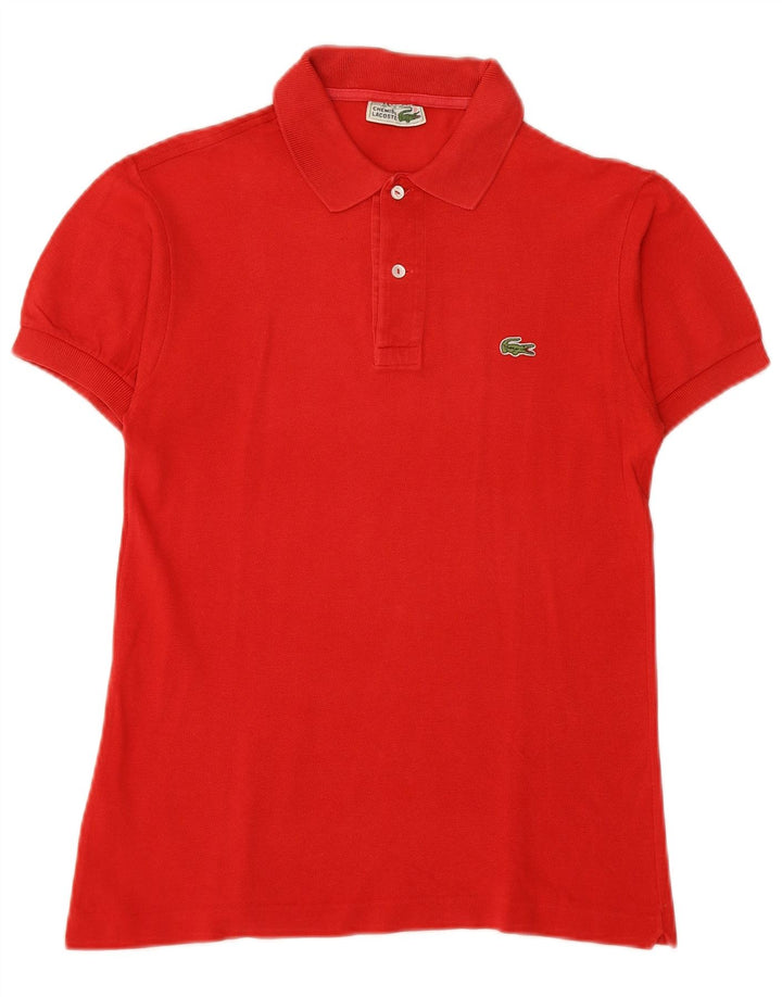 LACOSTE Mens Polo Shirt Size 3 Small Red Cotton