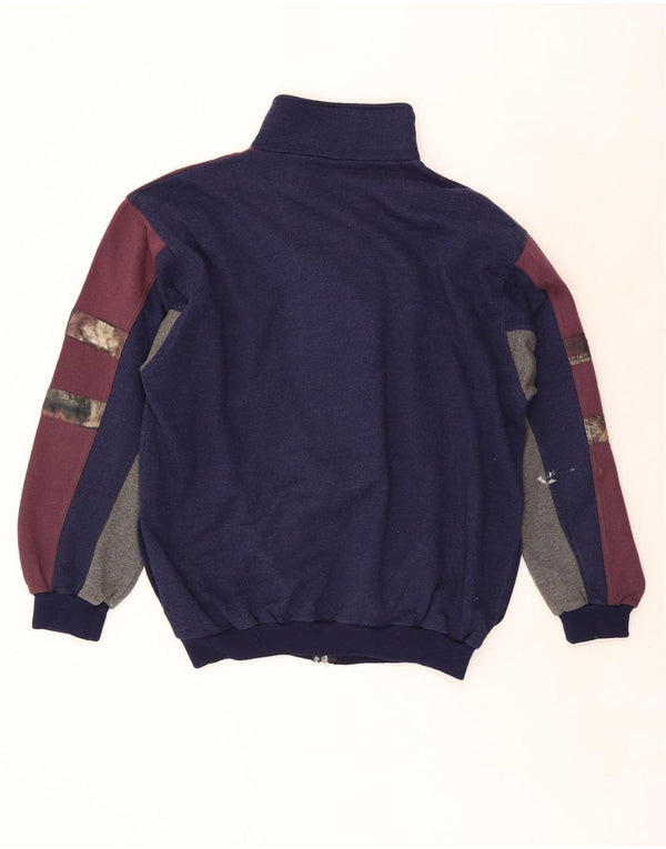 Maglione cardigan da uomo C&A XL in cotone color block blu navy