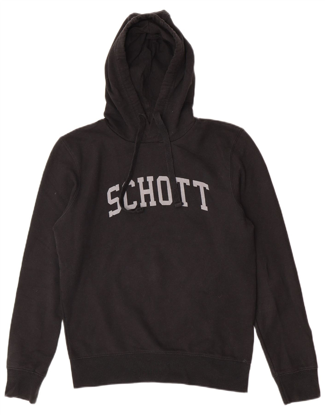 Felpa con cappuccio grafica da uomo Schott piccola in cotone nero