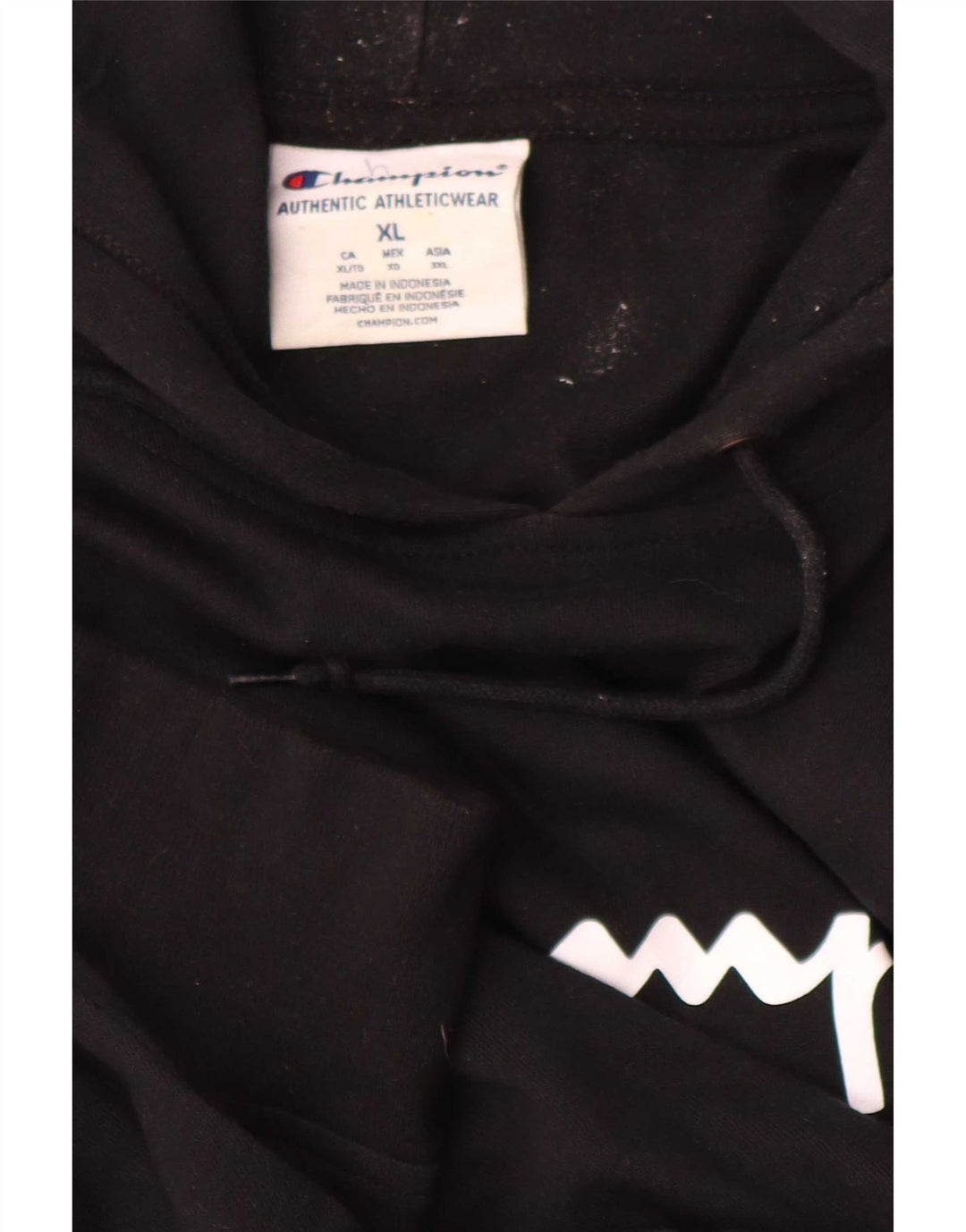 Felpa con cappuccio grafica da uomo Champion XL nera