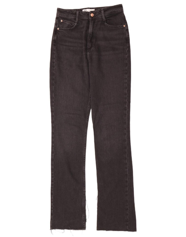 Jeans bootcut a vita alta da donna Zara EU 38 Small W28 L34 cotone nero