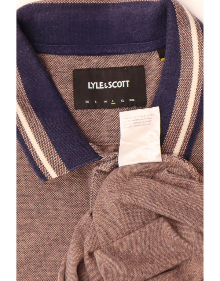 Polo da uomo Lyle & Scott grande in cotone marrone