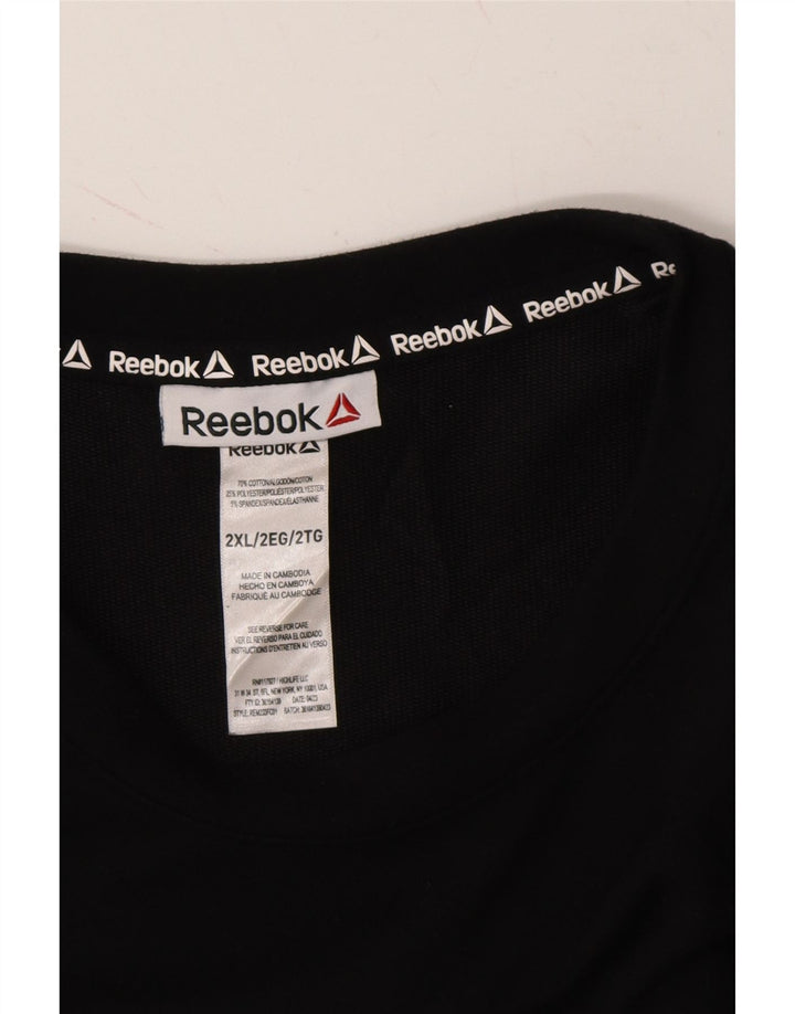 REEBOK Mens Sweatshirt Jumper 2XL Black Cotton Vintage Reebok and Second-Hand Reebok from Messina Hembry 