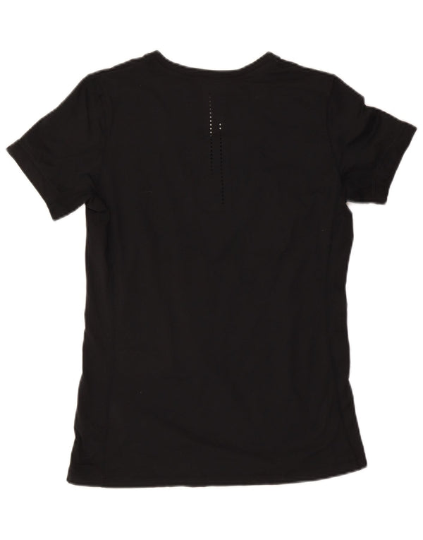 T-shirt grafica Nike Dri Fit da donna, taglia UK 14, grande, poliestere nero