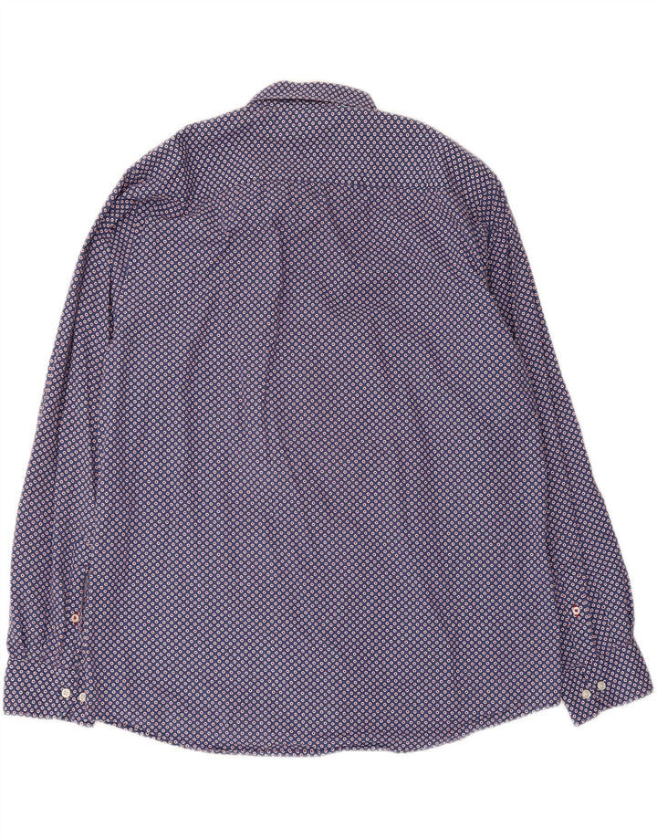 Camicia da uomo Tommy Hilfiger XL in cotone geometrico blu navy