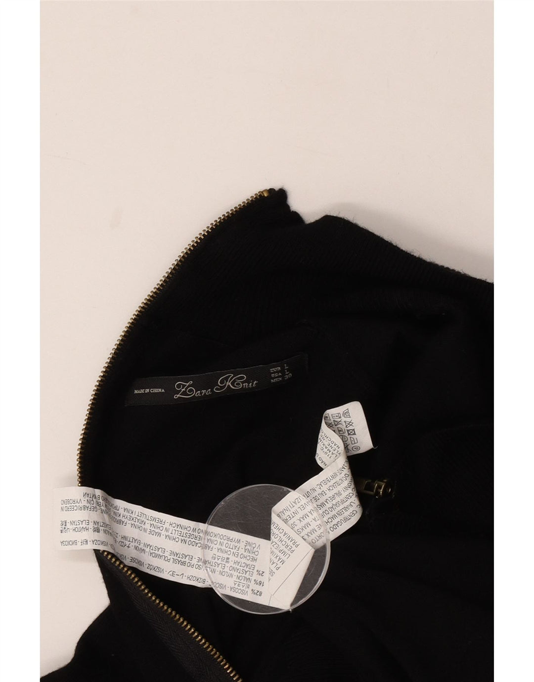 Maglione cardigan da donna Zara UK 14 grande viscosa nera