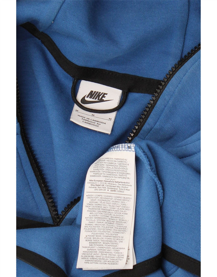 NIKE Felpa con cappuccio e zip da uomo in cotone color block blu medio
