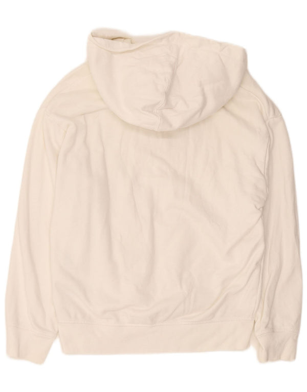 Maglione con cappuccio oversize grafico da donna Levi's UK 10 piccolo cotone bianco