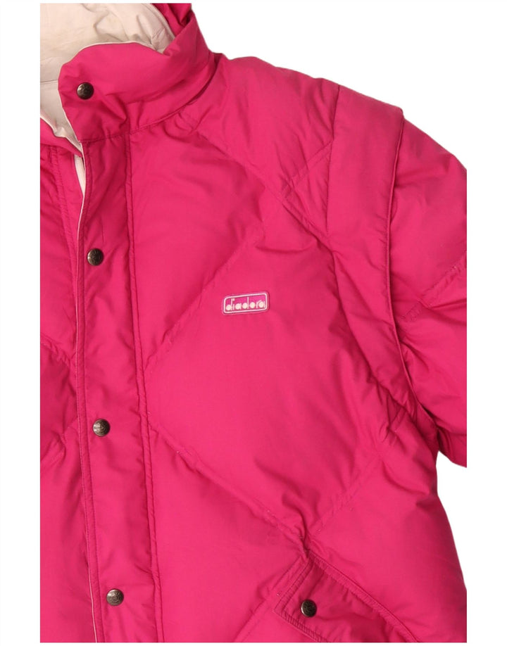 Giacca imbottita reversibile con cappuccio da uomo Diadora UK 40 Large in poliestere rosa