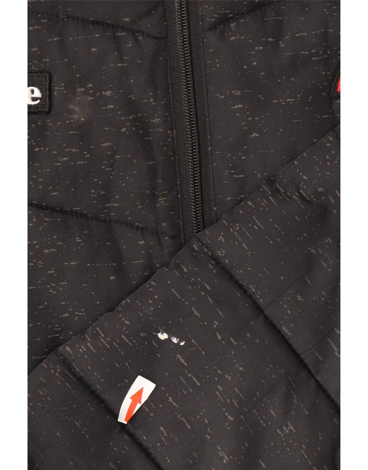 Giacca imbottita con cappuccio da uomo Ellesse UK 38 poliestere medio nero screziato