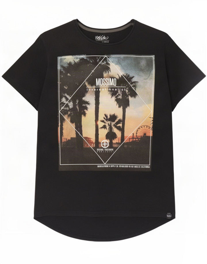 Mossimo T-shirt grafica da uomo Los Angeles Top in cotone nero medio