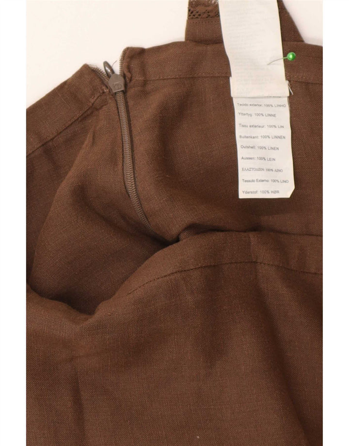 Gonna a strati da donna Massimo Dutti W30 Lino marrone medio