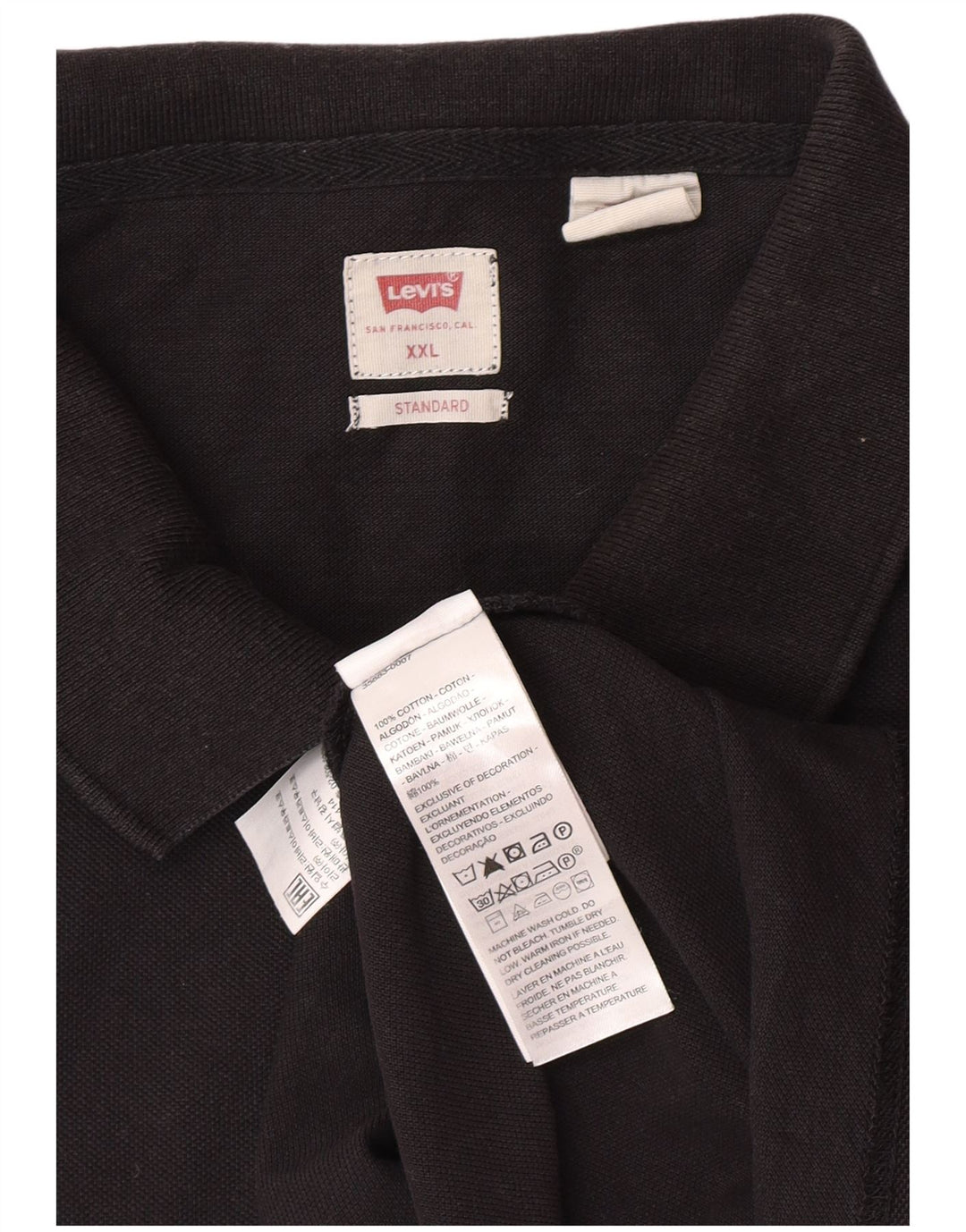 Polo Levi's Standard da uomo 2XL in cotone nero
