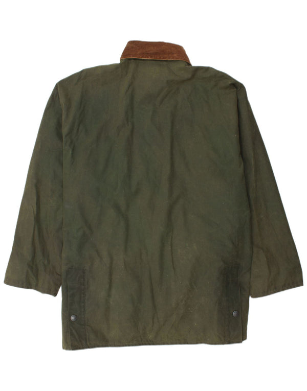MC Orvis Giacca cerata da uomo Wachs-Wetterjacke UK 42 XL Cotone verde