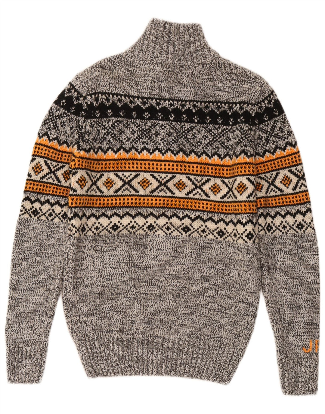 Maglione da uomo con zip e collo Superdry Small Grey Fair Isle acrilico