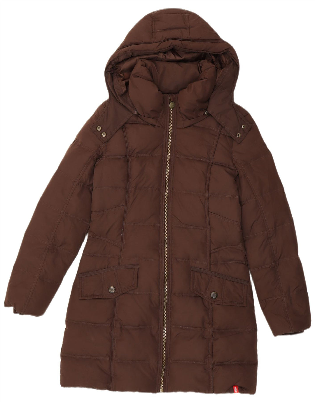 Cappotto imbottito con cappuccio da donna EDC UK 14 Poliestere marrone medio