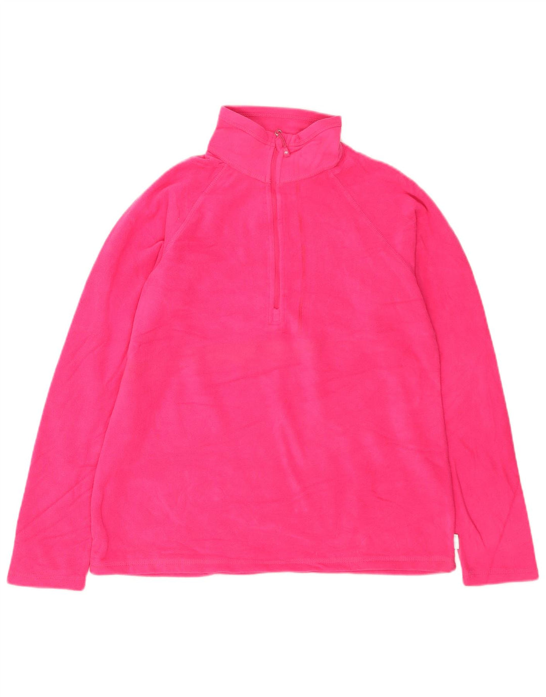 Maglione in pile da donna con collo con zip Eddie Bauer UK 14 poliestere rosa medio
